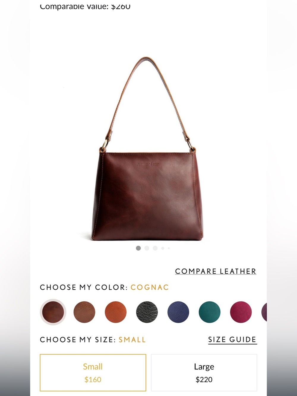 Portland Leather small triangle bag in Bacalar green - Picture 4 of 4